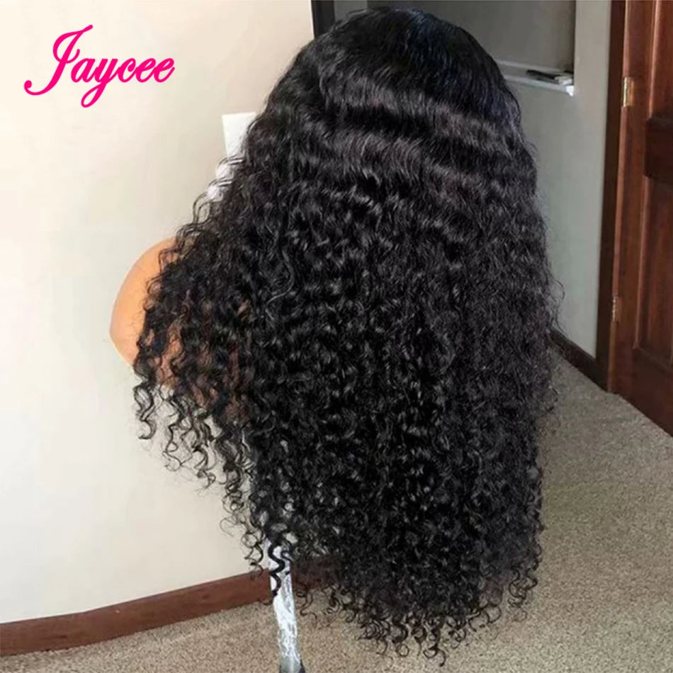 30 Inch Kinky Curly Lace Front Human Hair Wigs 13x4 Deep Wave Frontal Wig Transparent HD Lace Water Wigs Perruque Cheveux Humain