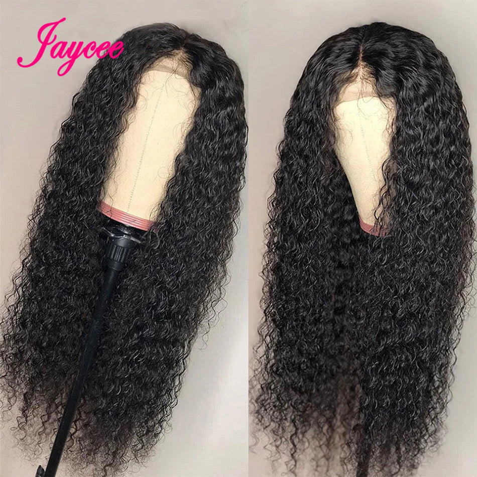 30 Inch Kinky Curly Lace Front Human Hair Wigs 13x4 Deep Wave Frontal Wig Transparent HD Lace Water Wigs Perruque Cheveux Humain