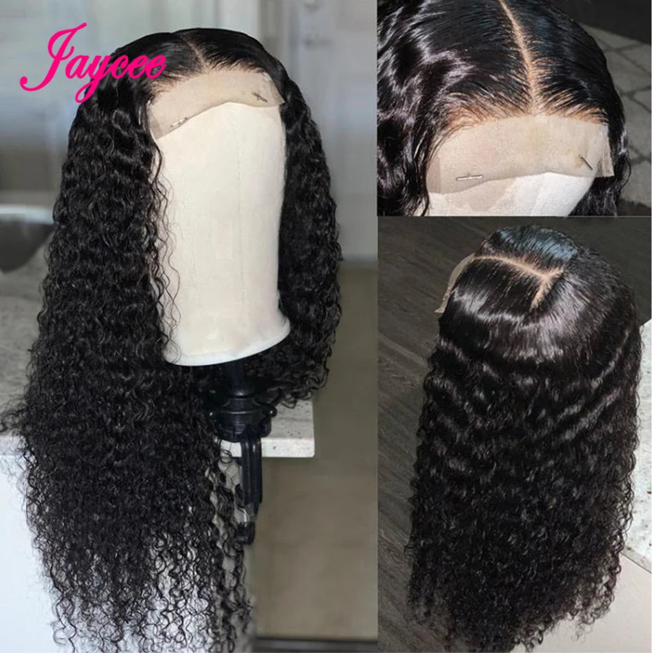 30 Inch Kinky Curly Lace Front Human Hair Wigs 13x4 Deep Wave Frontal Wig Transparent HD Lace Water Wigs Perruque Cheveux Humain