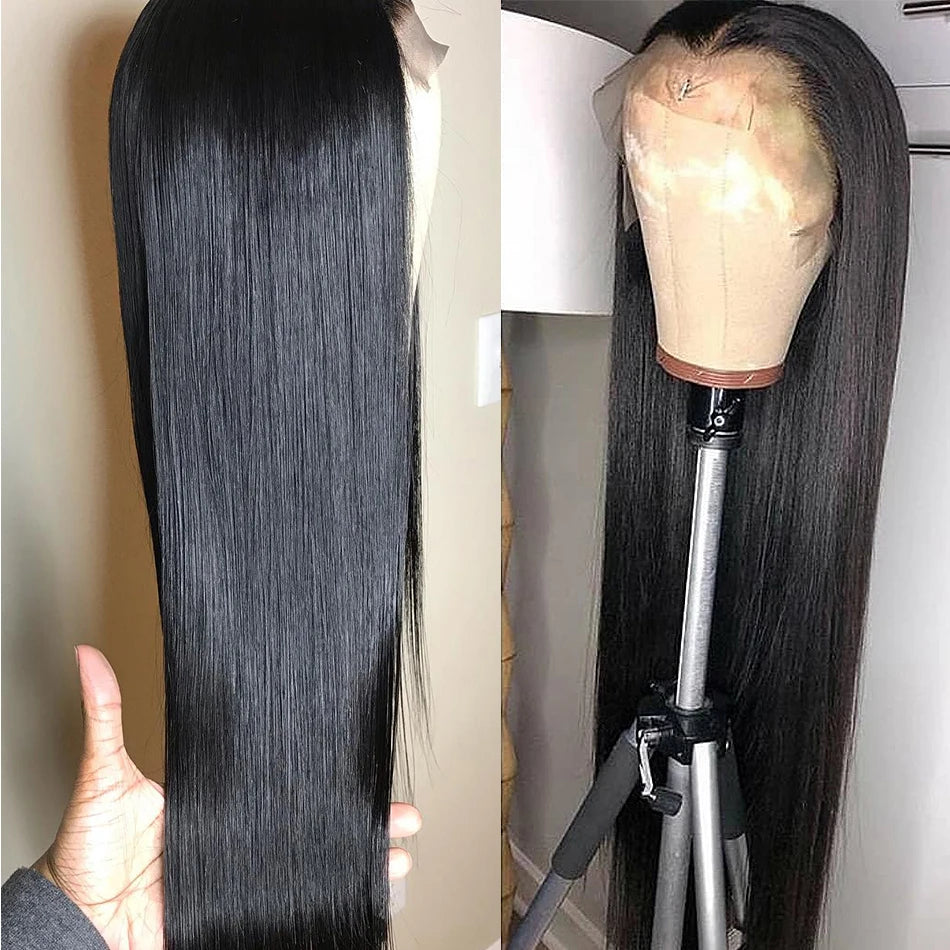 30 32 Inch Lace Front Human Hair Wigs Pre Plucked Brazilian Straight 13x4 Lace Frontal Wig For Women Perruque Cheveux Humain