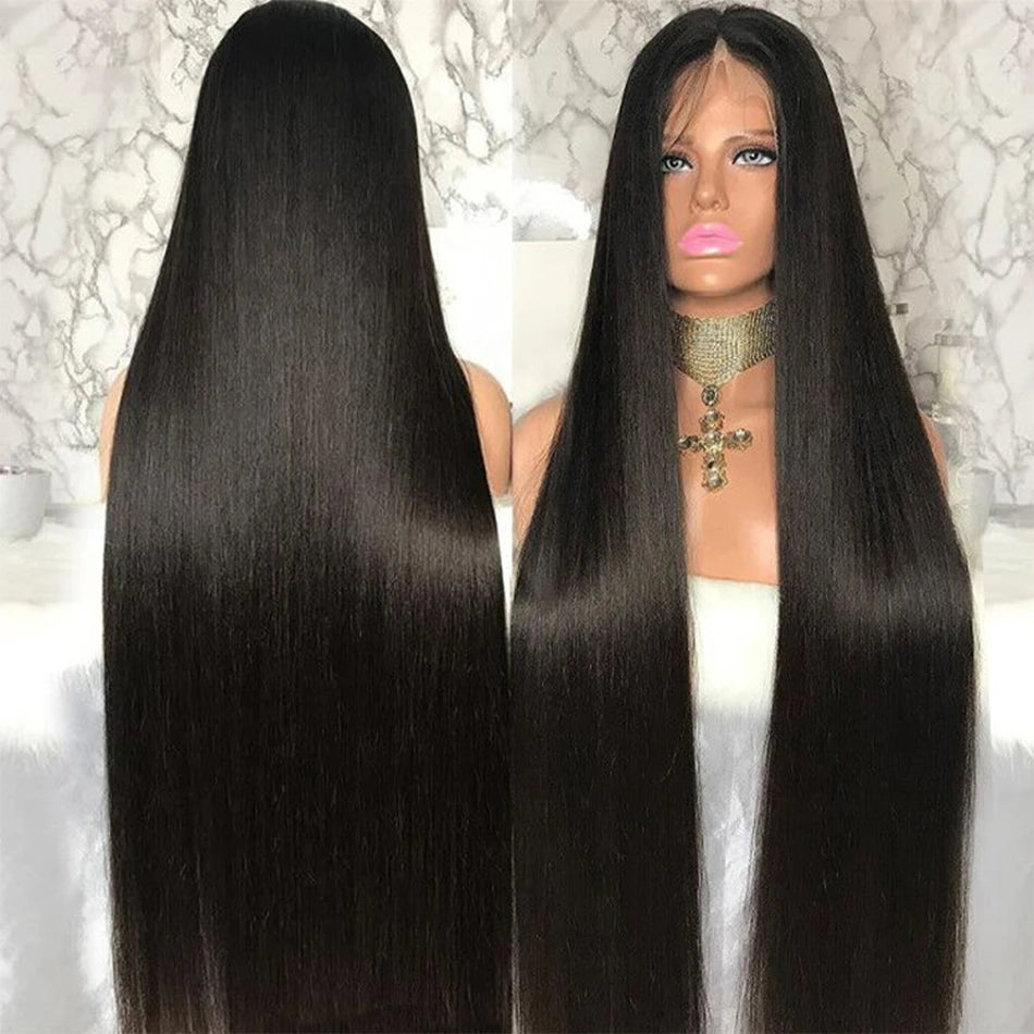 30 32 Inch Lace Front Human Hair Wigs Pre Plucked Brazilian Straight 13x4 Lace Frontal Wig For Women Perruque Cheveux Humain