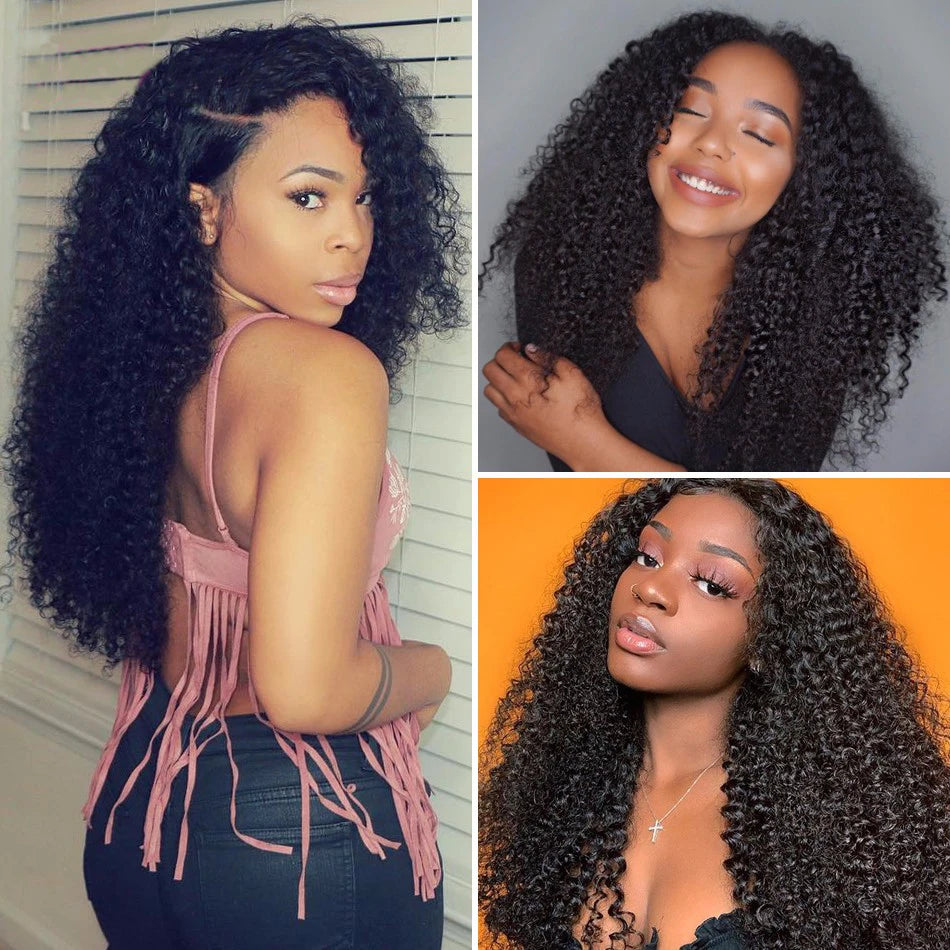 30 Inch Kinky Curly Lace Front Human Hair Wigs 13x4 Deep Wave Frontal Wig Transparent HD Lace Water Wigs Perruque Cheveux Humain