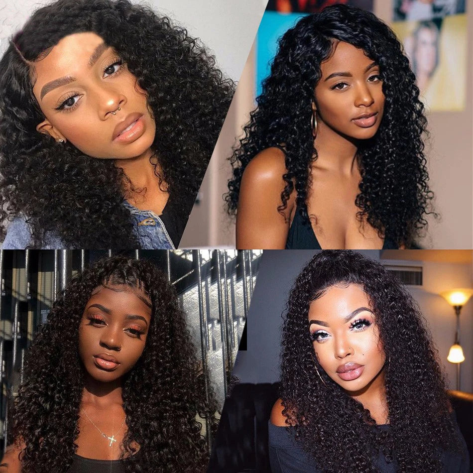 30 Inch Kinky Curly Lace Front Human Hair Wigs 13x4 Deep Wave Frontal Wig Transparent HD Lace Water Wigs Perruque Cheveux Humain