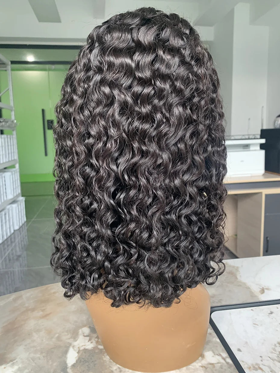 10 12 14 Inch Full 250 Density Bob Water Wave Human Hair Wigs Raw Vietnamese Wet and Wavy Lace Frontal Human Hair Wig 13x4 13x6